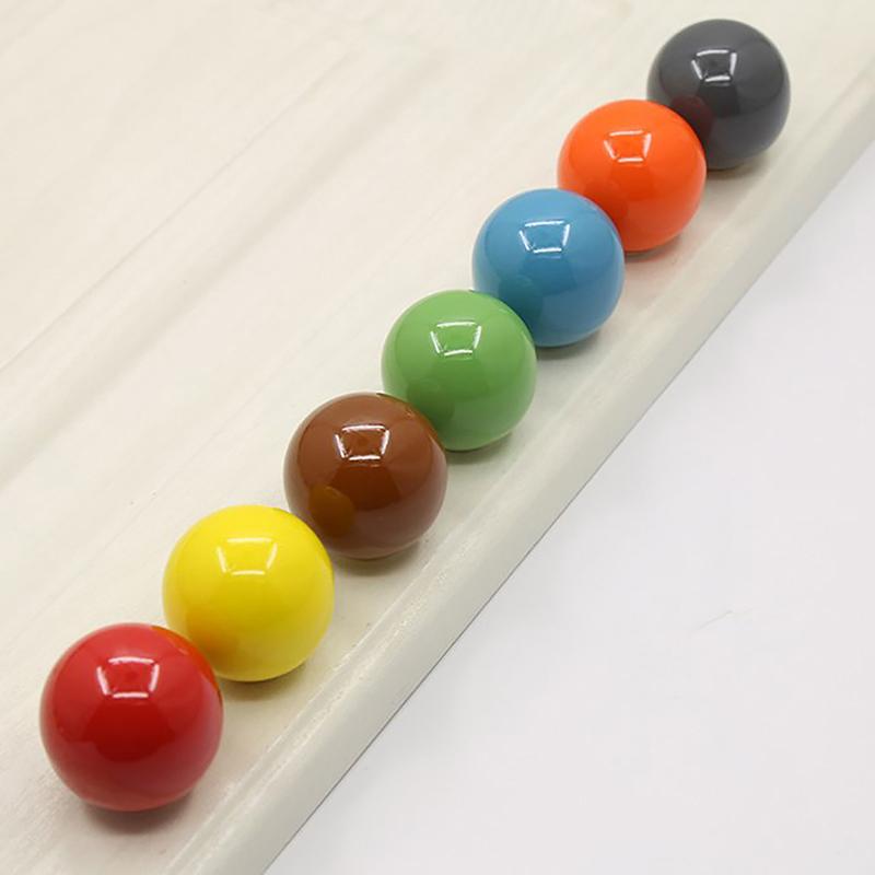Buton din ceramică în formă de bile în 9 culori/Bontă pentru comodă pentru camera copiilor 33 mm Trage dulap Mânere unice pentru uși de bucătărie pentru copii + șurub 1 buc