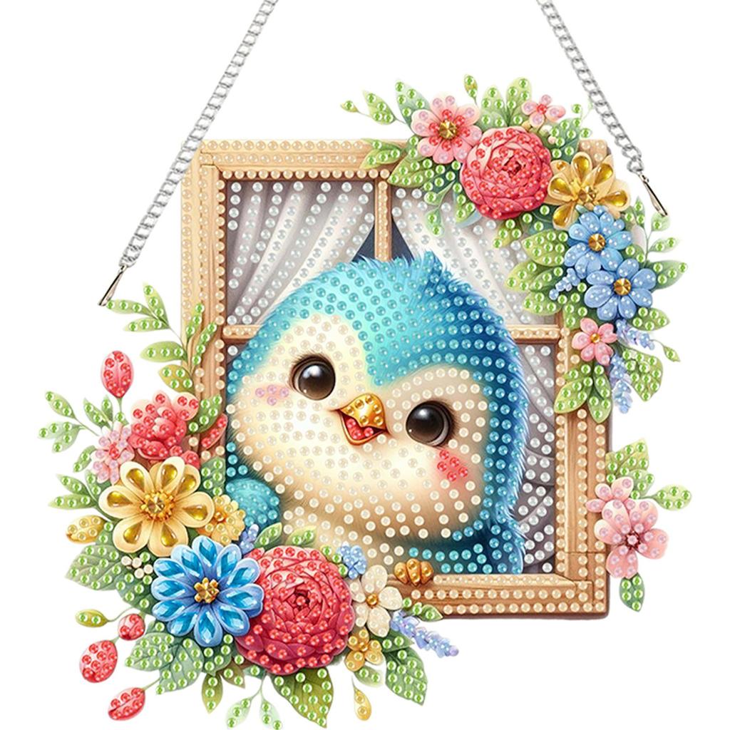 Acrylic 2D Flat DIY Special Shape Rhinestone Diamond Art Window Pendants Diamond Art Pendant Window Hanging Art for Home Decor