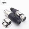10PCS 3 Pin Xlr Female Male Microphone Audio Cable Connector Plug Terminal Cable
