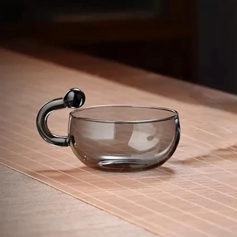 Chinese Fortune Mouse Teapot: Thick Glass Mouse-Tail Pot with Filter and Separator for Brewing Tea