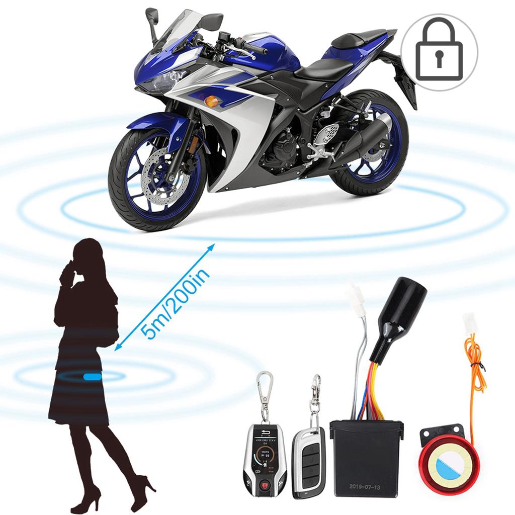 105125dB Motorcycle 2 Way Remote Alarm Horn Waterproof Security System with Engine Start