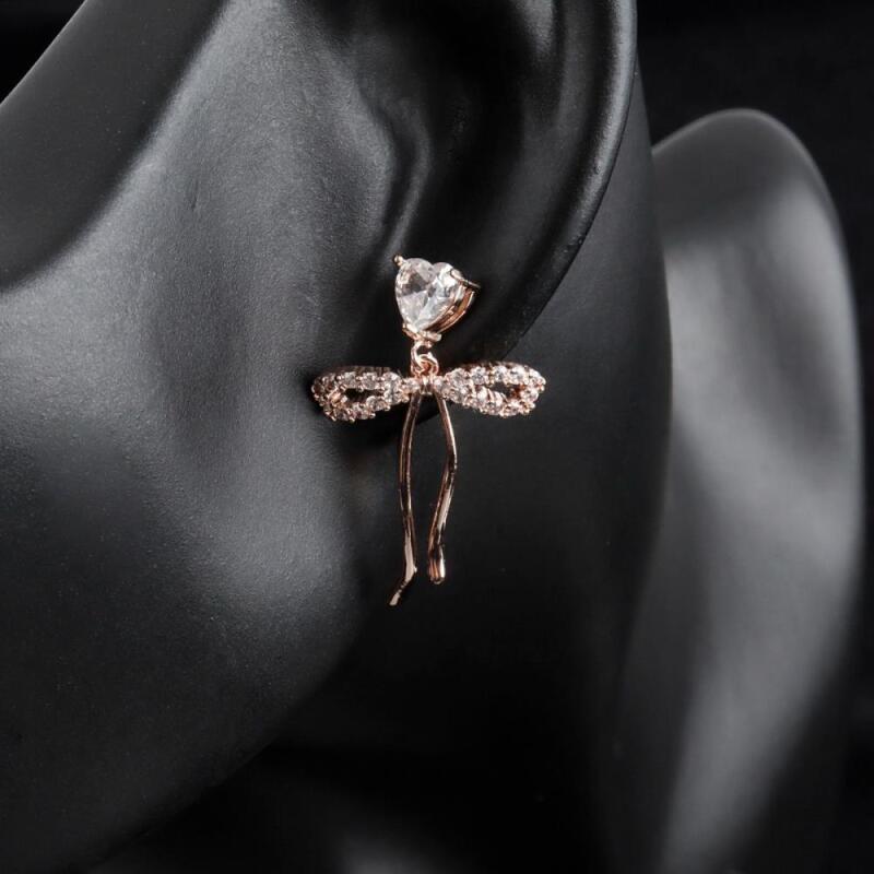 

Women s Silver Pink Two-Color Cubic Earrings A31870_Pink Gold