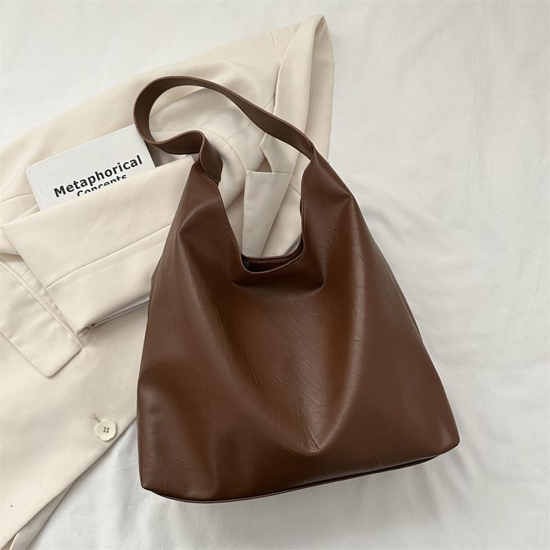 Stylish Pu Tote Bag For Women In Black And Brown Perfect For Casual Commuting
