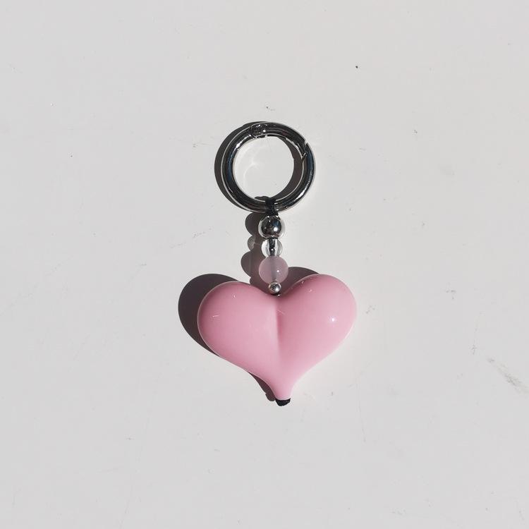 

Korean Style Resin Rose Red Heart Keychain & Bag Pendant Ornament