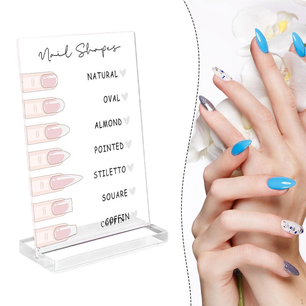Nail Art Display Board 2mm Acrylic Panel Elegant Standing Versatile Use Cute Photo Props Small with