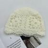 Double-layer handmade crochet hollow bag hat female elegant versatile knitted pullover hat autumn and winter breathable travel cold hat