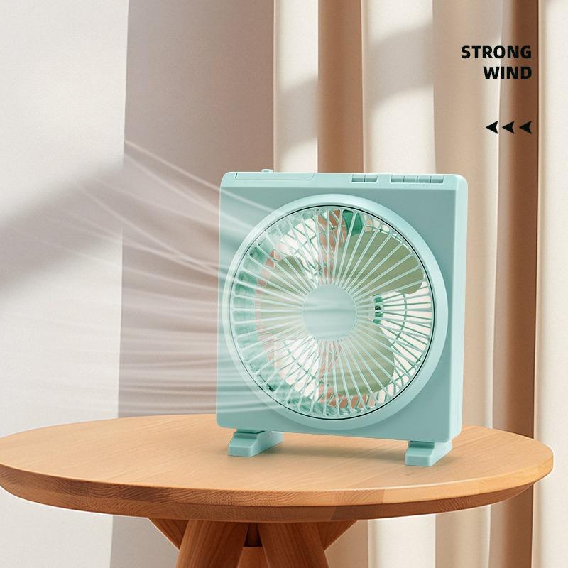 

3-speed Square Desktop Small Fan, Lightweight, Portable Desktop Cooling Fan, USB Rechargeable Small Fan