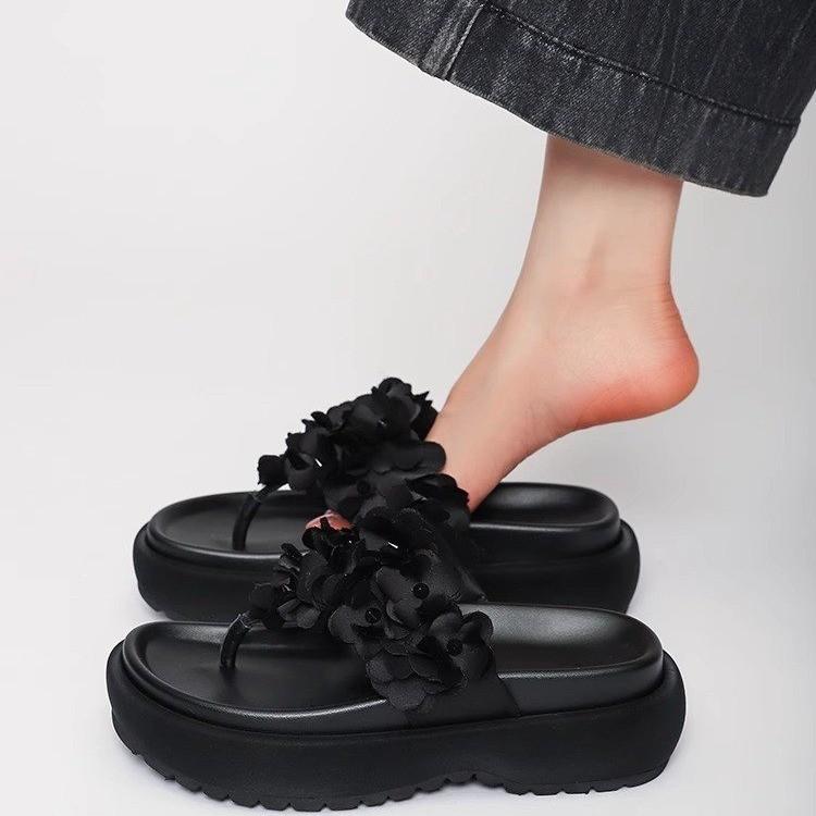 Slippers women's summer outer wear new summer women's shoes toe heightened thick-soled flip-flops sandals