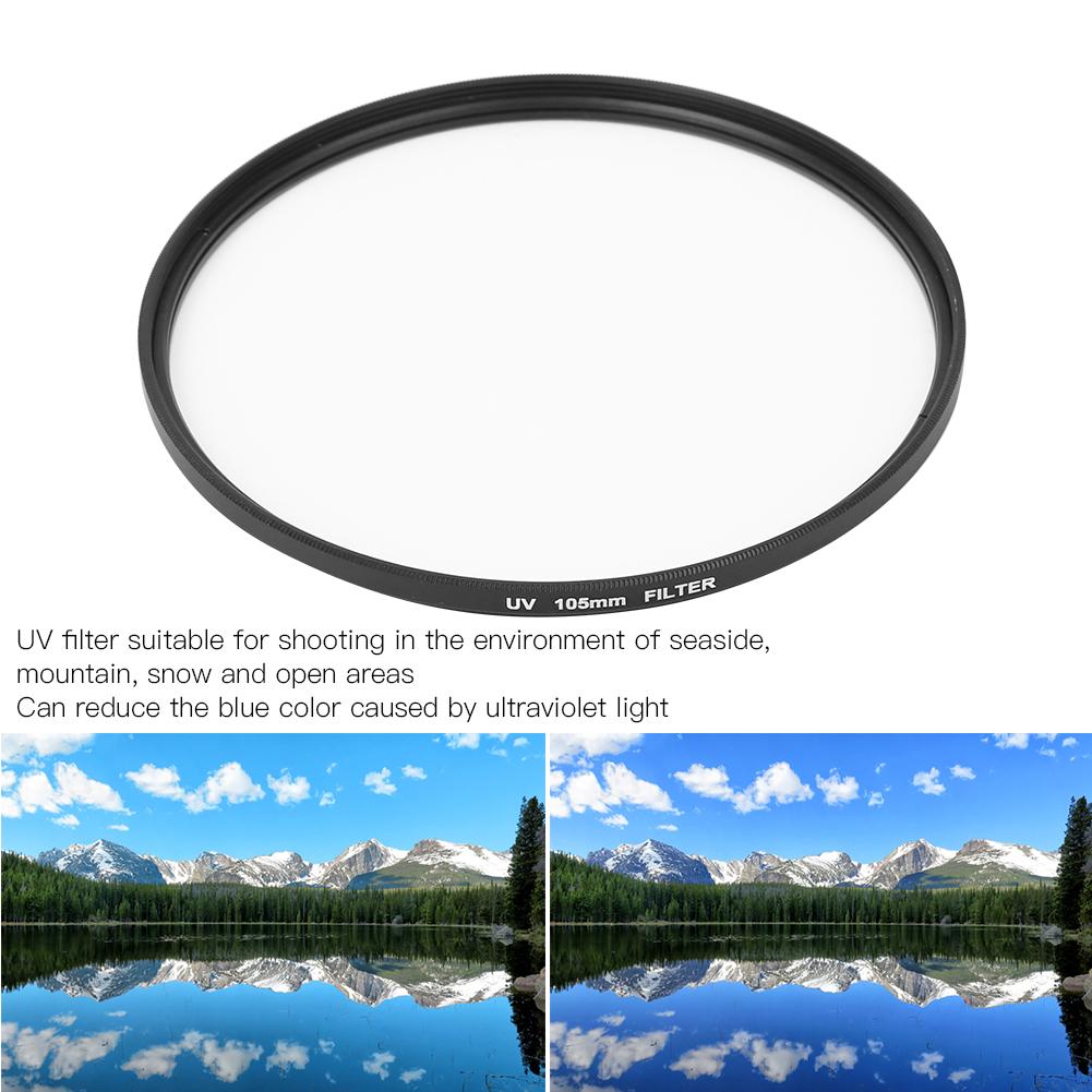 Optical Glass Lightweight 105mm UV Lens Filter Accessory for Canon Nikon Sony Digital SLR Camera