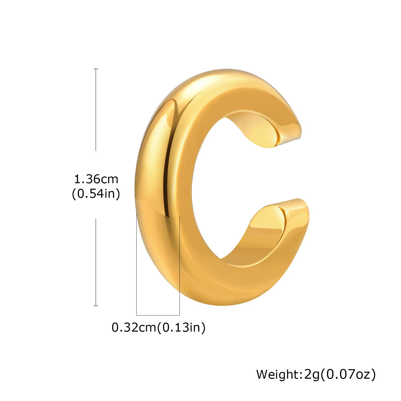 

Thick Ear Cuff Earrings, Non-piercing Clip On Cartilage Earrin Stainless Steel, Fake Helix Cartilage Jewelry For Women One Piece