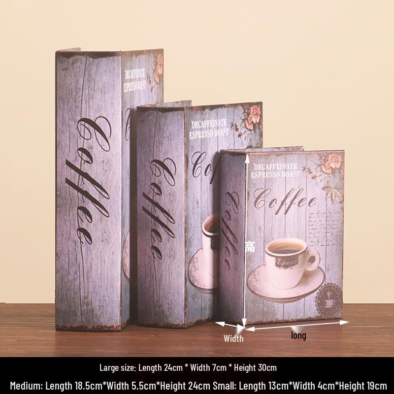 Scaffale per Libri in Legno Retrò Europeo: Ornamenti Vintage e Scatola Decorativa per Libreria