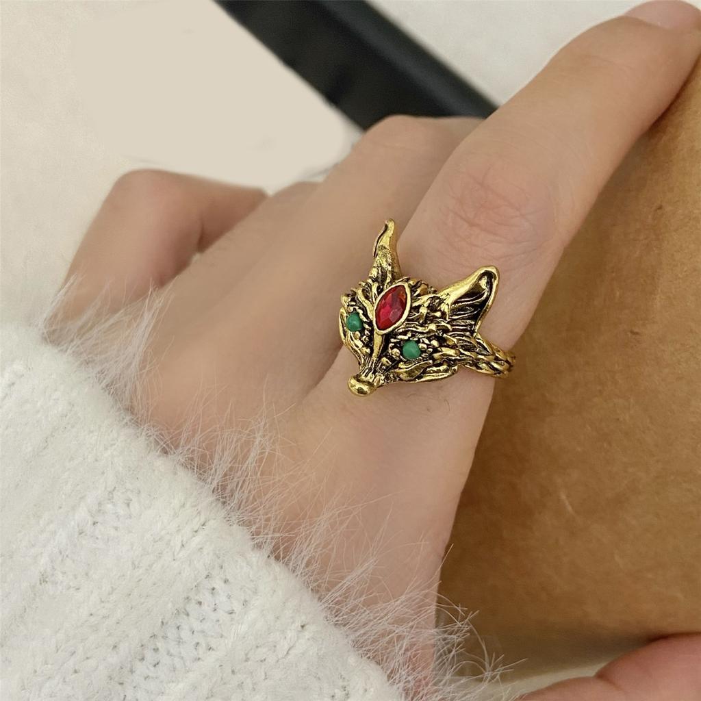 Adjustable Boho Fox Rings Finger Accessory for Women and Girls Vintage Style with Unique Design Inspired by Mythology