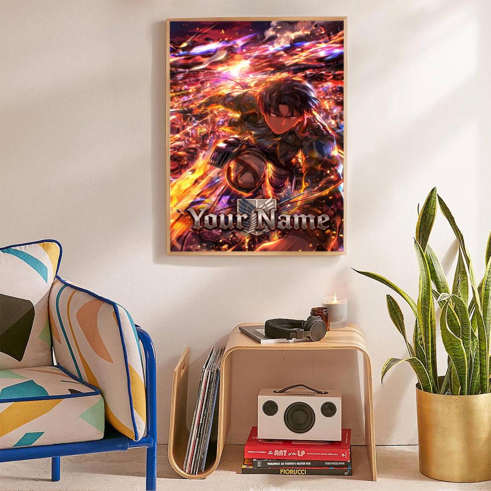 Attack Titan Customize Your Name Diamond Painting Round Diamond Diy Frameless Holiday Artwork Suitable For Home Office Wall Decoration