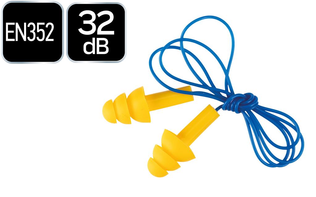 Corded earplugs with a storage container