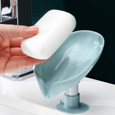 Bad Seife Halter Blatt Form Seife Box Ablauf Punch-freies Seife Container Kreative Sucker Badezimmer Dusche Schwamm Ablage