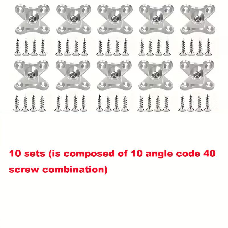 

10 Sets of Zinc Alloy Butterfly Angle Bracket, Removable Angle Bracket, with Screw - Support Connectors for Furniture,