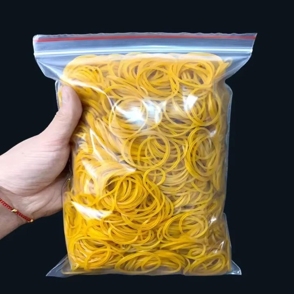 150Pcs Elasticity Fasteners Rubber Bands Yellow Elastic Stretchable Bands Packaging Goods