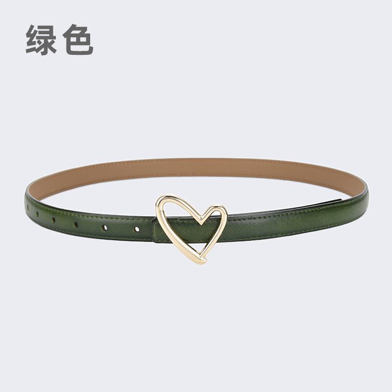Ladies Belt Jeans Decorative Belt Wind Simple Leather Belt Trendy Love Buckle