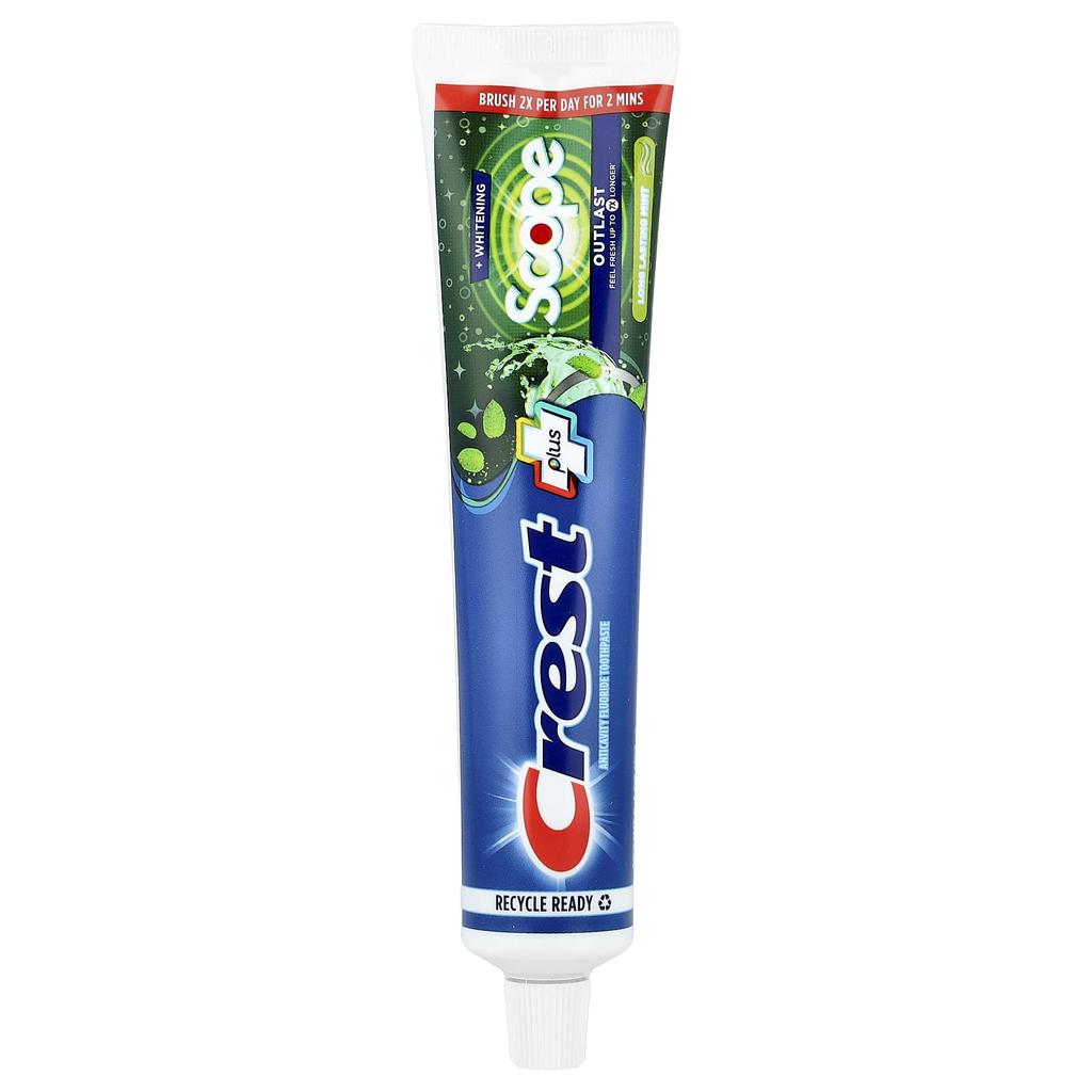 Plus, Scope, Outlast + Whitening, Cavity Prevention Fluoride Toothpaste, Mint, 153G(5.4Oz)