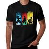 Unisexs Cotton Tshirt With Anime Style Silhouette Print Short Sleeve Casual Tees For Daily Wear
