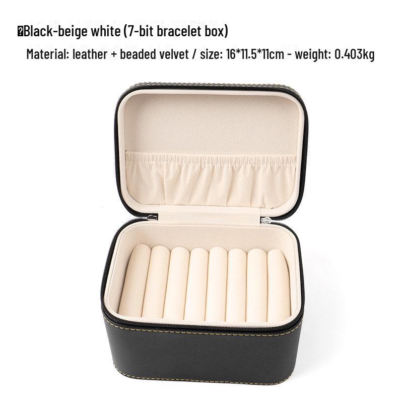 Multi-Bracelet Jewelry Storage Box with Ring, Necklace, and Bracelet Display
