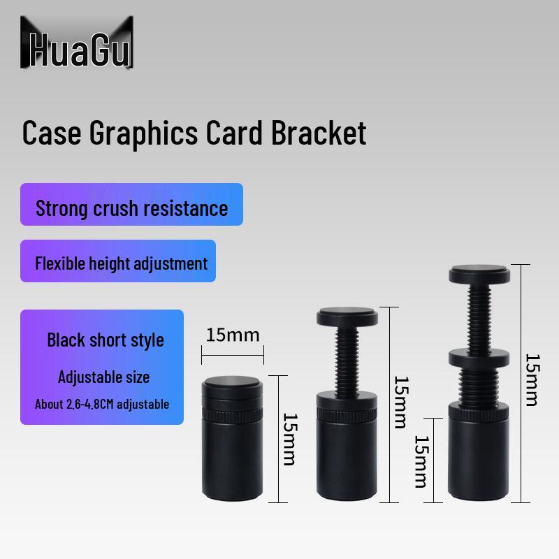 Adjustable GPU Support Riser Bracket with 12CM Fan Slot for Fish Tank Case