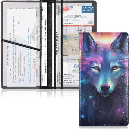 

Cow Markings Car Registration and Insurance Holder Vehicle Glove Box Organizer Car Accessories Wallet Case for Women Men H020037 202a0001