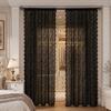 1 Panel Sheer Lace Curtain, Vintage Floral Lace Curtain with Rod Pocket, Light Filtering Window Curtain Panel for Living Room Bedroom Window Closet