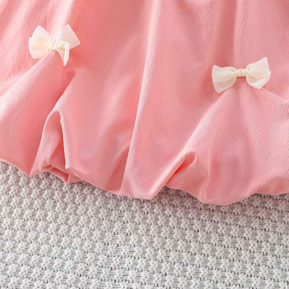 New Summer Korean Style Girls' Sleeveless Bow Flower Bud Skirt Dress