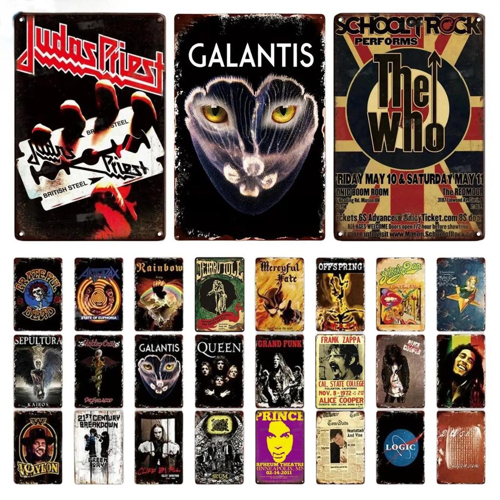 Vintage Rock Band Metal Sign Metal Poster Sign Plaque Metal Wall Plate Workshop Bar Pub Garage Club Retro Home Wall Decor