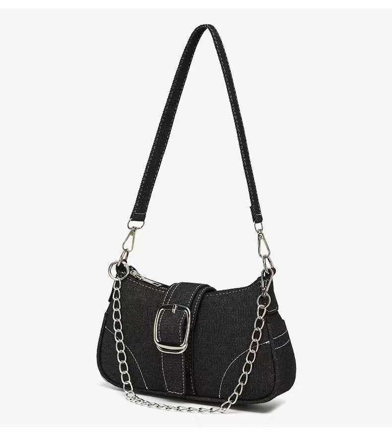 2026 Trendy Denim Single Shoulder Chain Bag - Versatile High-Quality Texture for Commute or Underarm Carry