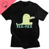 Funny Tea Rex T-Rex Dino Men T Shirt Coffee Hot Drink Cartoon Kawaii Humor Women Graphic Tshirts Casual Anime cotton Top gothic