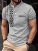 Casual Essential! Men's Short-sleeved Striped Polo Shirt, Versatile and Stylish.