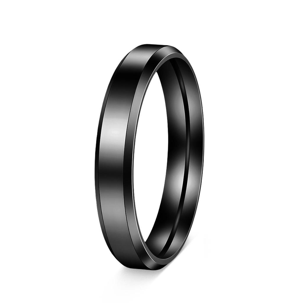 Cross New Women's 4MM Wide Plain Titanium Steel Ring in Cold Style Niche Jewelry