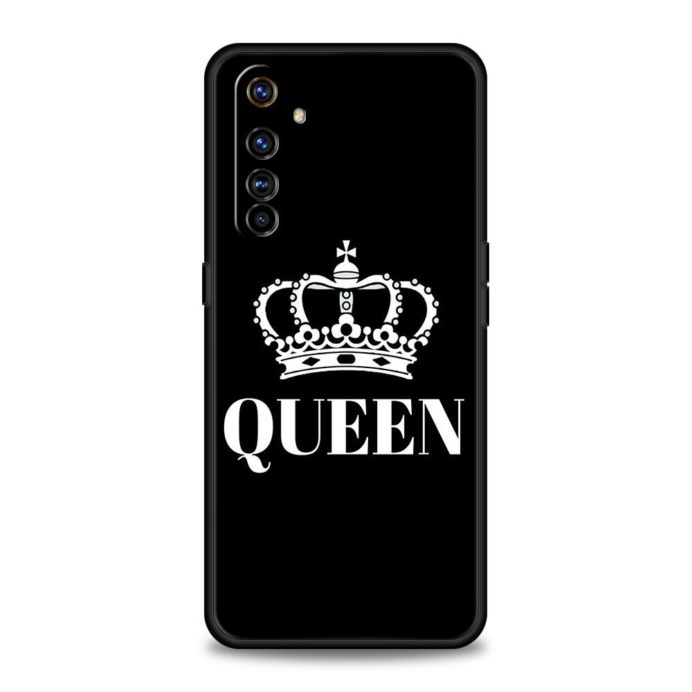 Couple Style Crown King Queen Phone Case For Realme 12 11 10 9 8 5G 7 6 GT5 GT3 GT2 Pro C21 C11 C25 C35 GT Neo 2 3 3T 5 Cover