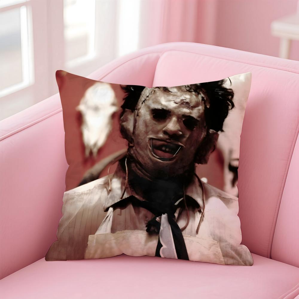 TThe Texas Chainsaw Massacre Cushion Cover Pillowcase Short Plush Invisible Zipper Room Sofa Cushion Cover