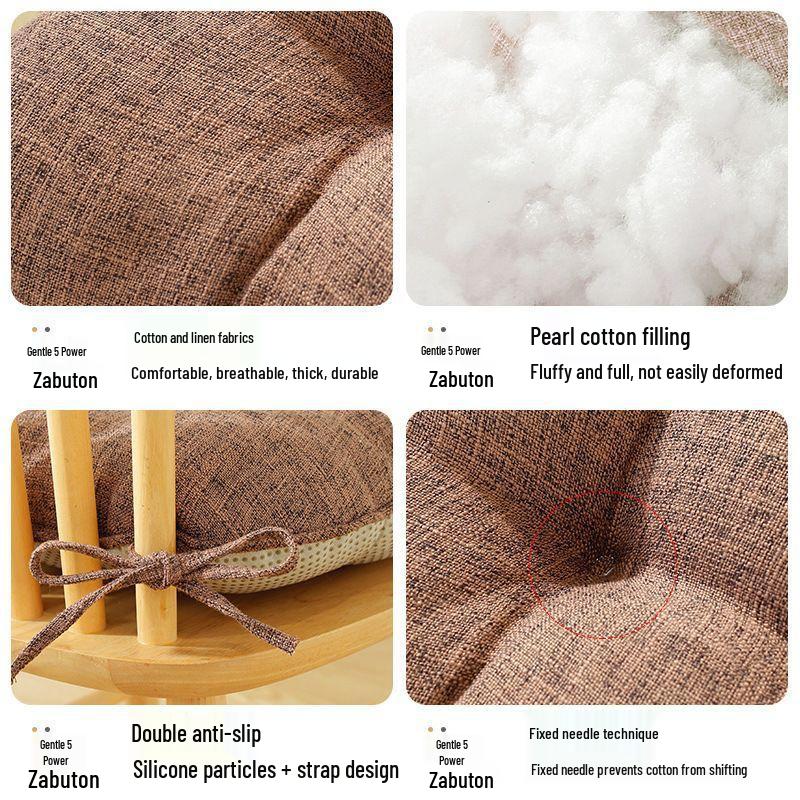 Comfort Linen & Plush Seat Cushion for Dining, Office, or Student Chairs