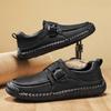 Men's Leather Shoes Slip on Casual Sneakers Flats Walking Shoes