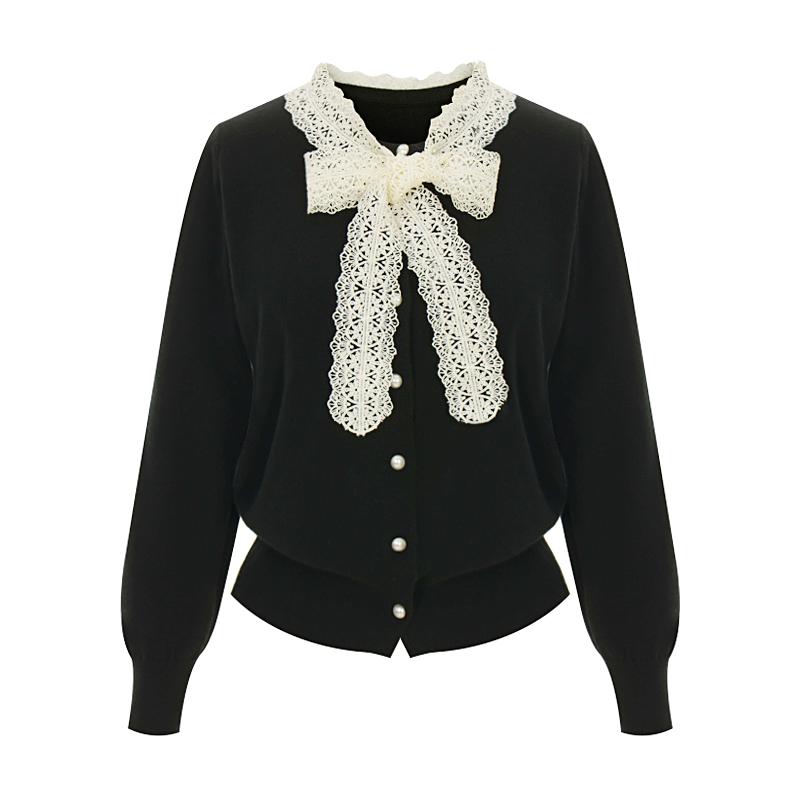 Selly'S Ribbon Lace Pearl Button Cardigan_I6A-Cca011