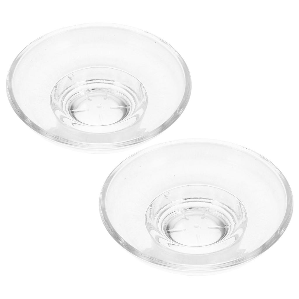 2 Stück Glas Seifenschale Klar Rund Selbstentleerend Seifenhalter Dickes Glas Tablett Badezimmer Küche Dusche Aufbewahrungsring Halter Schale