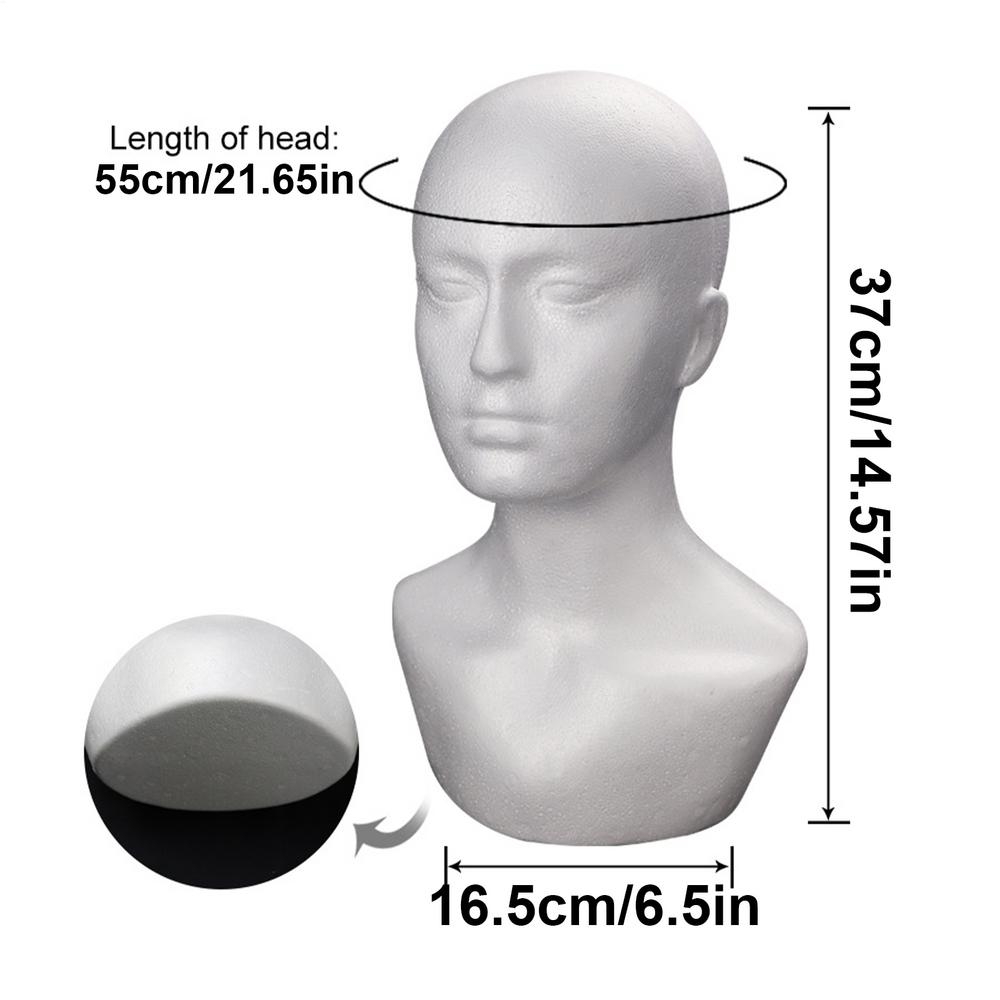 

Mannequin Head Male Wig Display Mannequin Head Model Foam Mannequin Head Wigs Glasses Hat Display Holder Stand Photograph Props