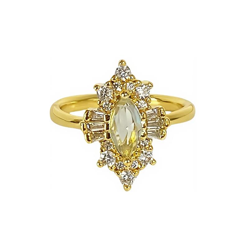 Retro Court Style Gorgeous Water Droplets Exquisite Light Luxury Zircon Full Diamond Rings Stacked With Niche Design High-End Rings