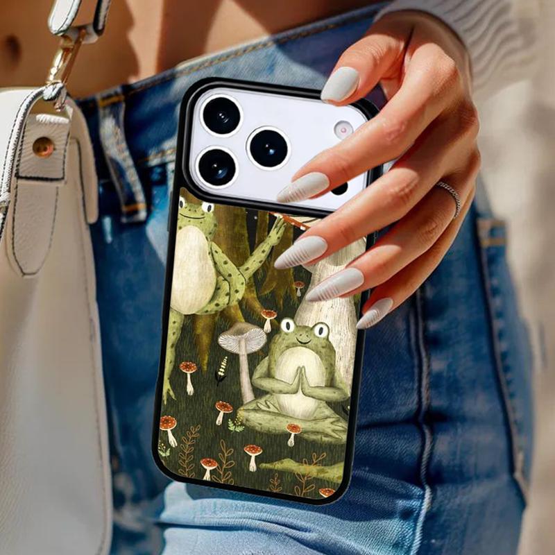 Hippie Mushroom Frog shrooms Phone Case For iPhone 17 Air 14 15 13 12 Max Cover For Apple 14 15 16 16e 11 Pro Max Plus
