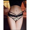 Sexy open-crotch panties, lace and satin hollow-out design, sweet and alluring, seductive and flirtatious, no need to remove, hot mesh triangle