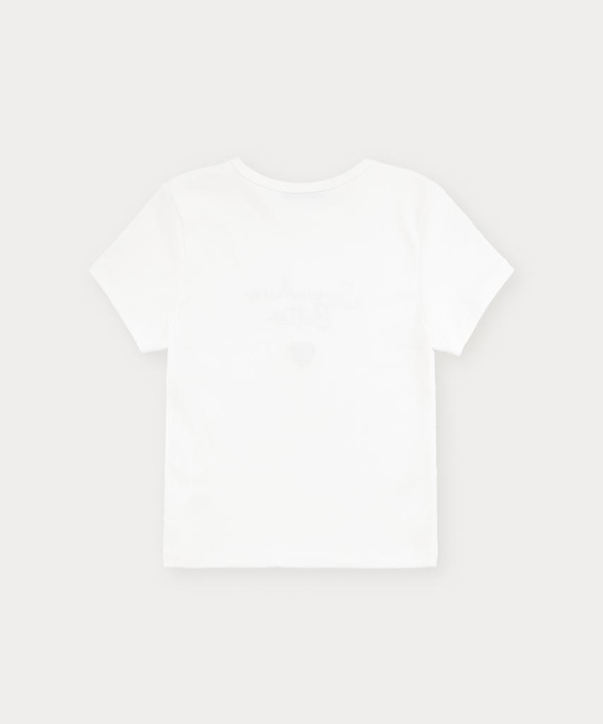 Sseomweeobeoteo Boucle Heart Logo Top - Ivory
