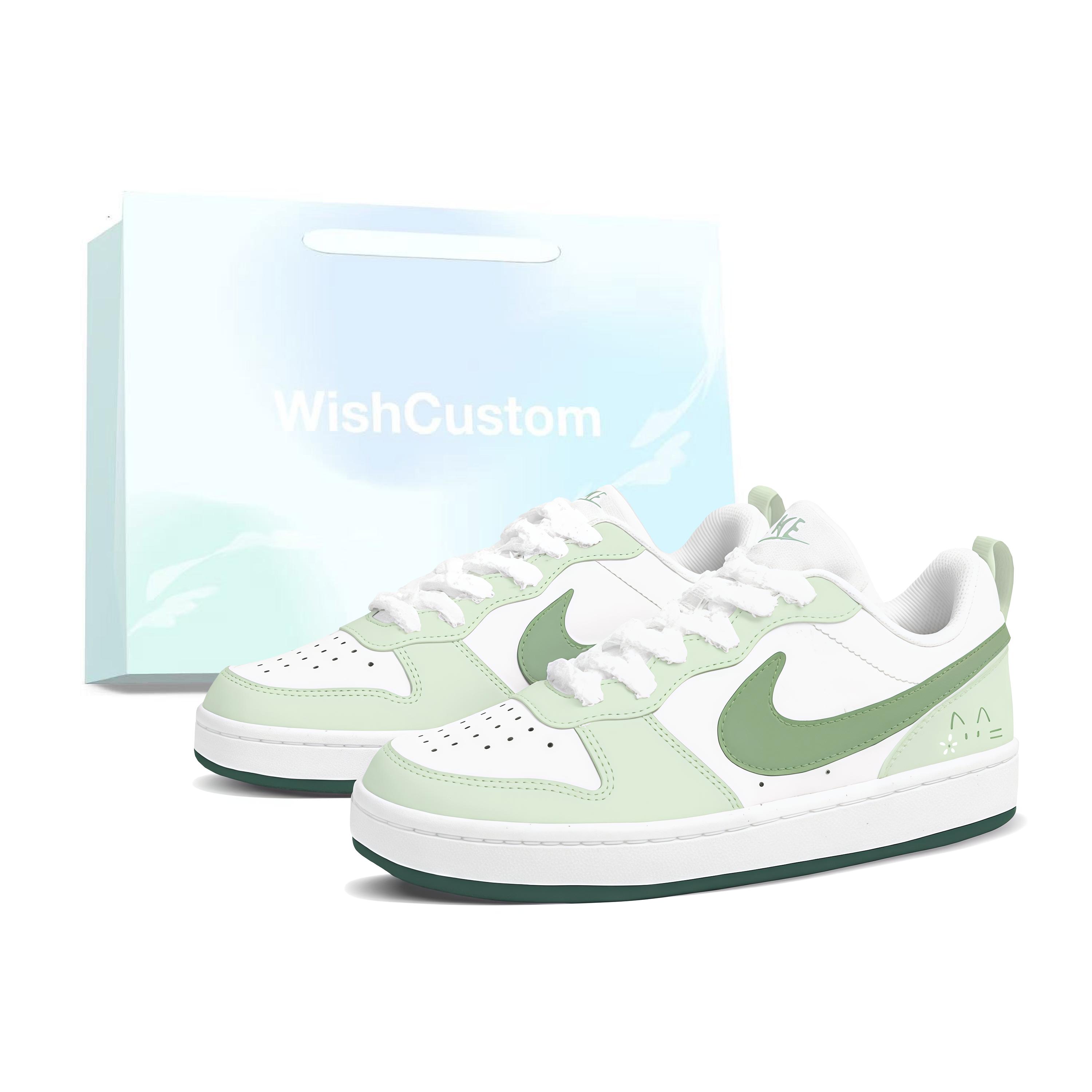 

Nike Court Borough Mint Cream Cat Abrasion Resistant Low top Skateboard Shoes Women s White Green DV5456-103(Team1644-) 38.5