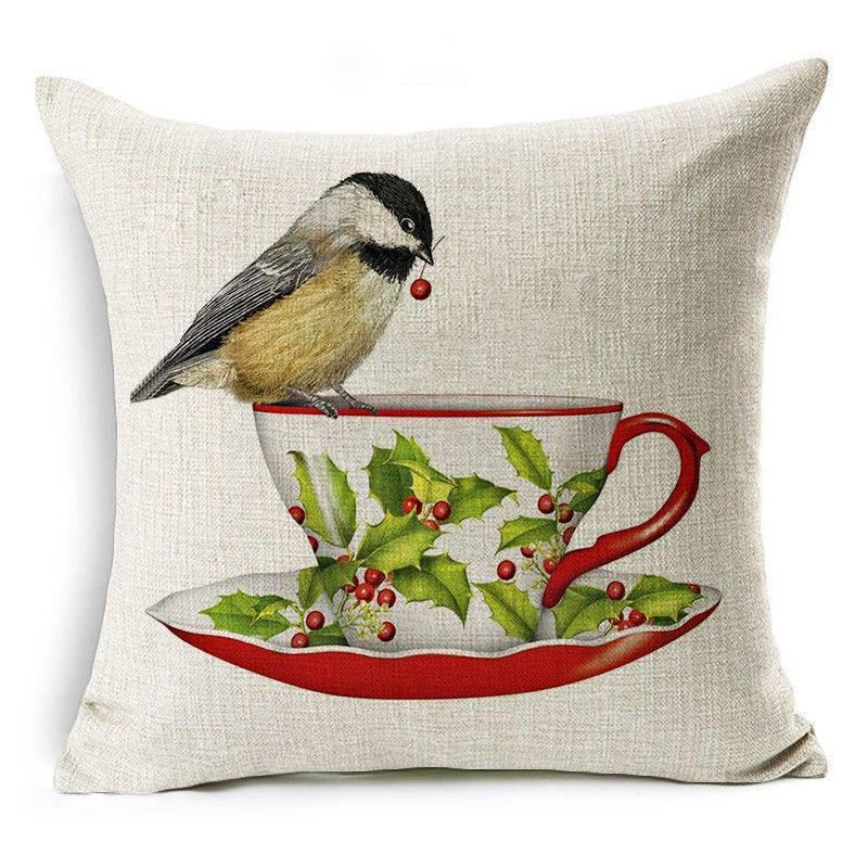 Luxurious 18'' Dachshund Printed Christmas Linen Cushion Cover For Chic Home Decor