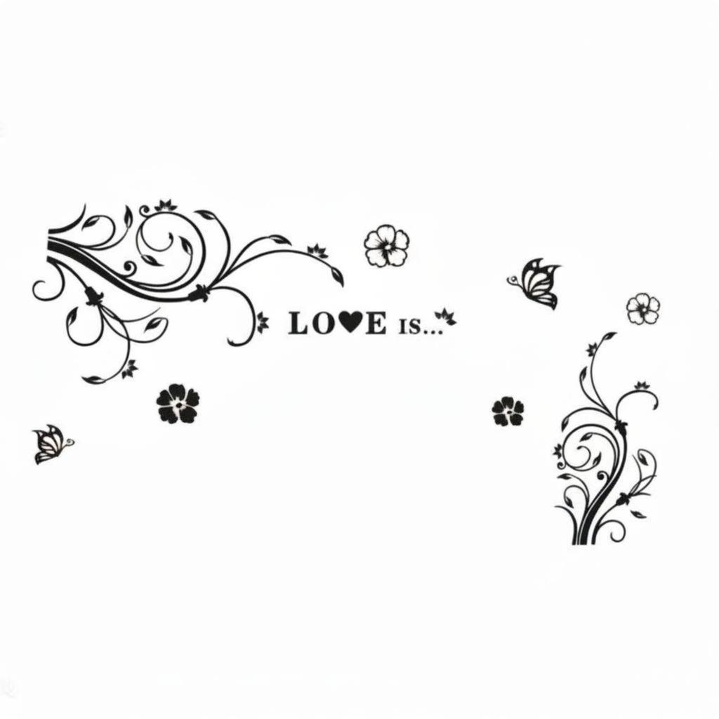3D Acrylic Wall Decal Easy to Apply Floral Vine Wall Sticker Botanical Vine Decal Removable Home Decor Peel and Stick