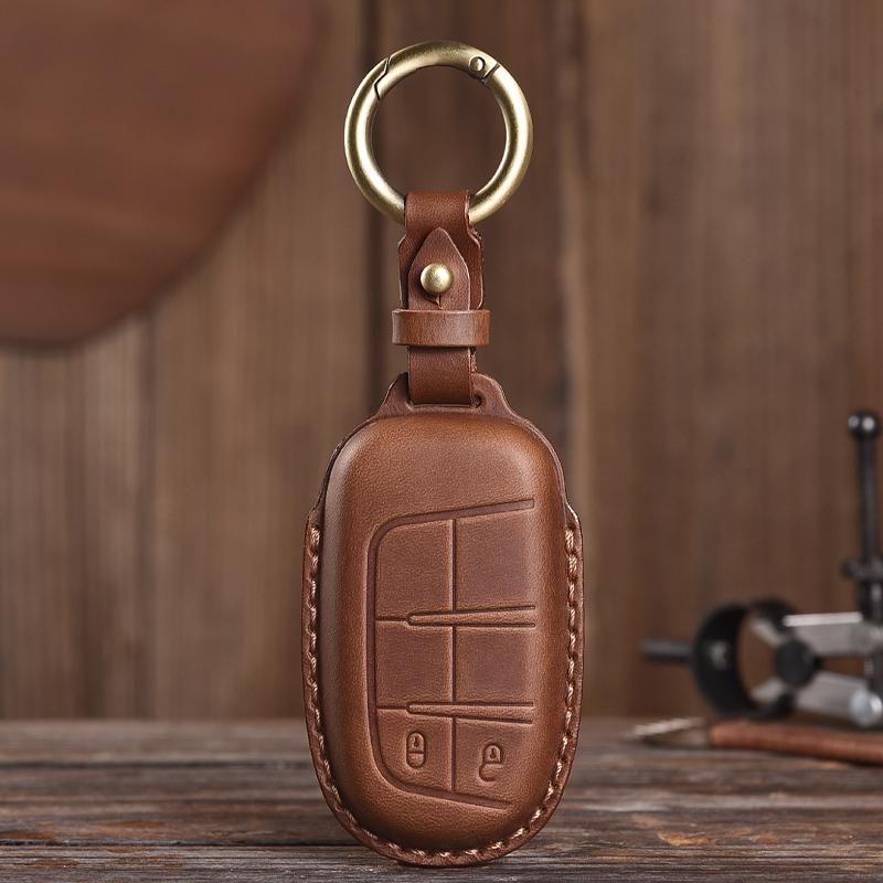 Suitable for Jeep Renegade Compass Grand Cherokee Chrysler 300C Wrangler Dodge Leather KeysCase Protector