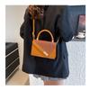 Korean Style Faux Leather Patchwork Bag for Women Stone Texture Square Shoulder Purse Casual Commuter Handbag CLE